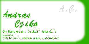 andras cziko business card